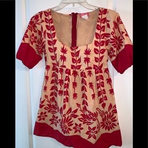 Hawaiian 🌺 Shirt Square Neckline Empire Waist Med